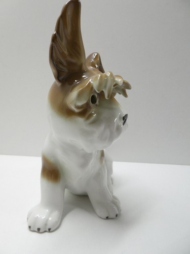 VINTAGE CONTINENTAL PORCELAIN DOG STATUE FIGURINE LAMP NIGHT LIGHT - Picture 8 of 10