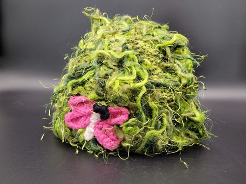 Zooni Hat Beanie Infant Knit Fleece 0-6 Months Green Butterflies Baby Winter - Picture 5 of 8