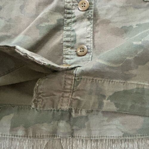 Anthropologie Skirt Women’s 8 Green Camo Utility Mini Skirt Button Fly Casual - Picture 8 of 11