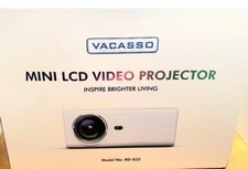 VACASSO Mini LCD Portable Video Movie Projector RD-822 White 5W Open Box