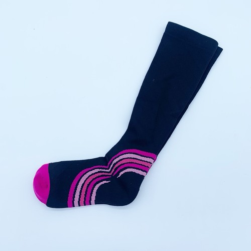 Women’s Compression Flight Travel DVT Socks Knee High Black & Pink Size S/M - Picture 2 of 6