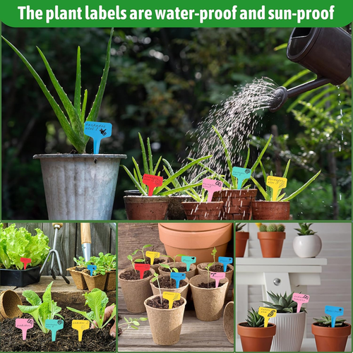Plant Labels Tags 200Pcs T-Type Plant Markers Plastic Plant Label Garden Labels - Picture 5 of 12