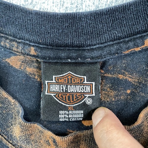 Camisa Harley Davidson Para Hombres XL Cancún México Llama Fuego Logo Lavado Ácido Moto Negra - Imagen 7 de 14