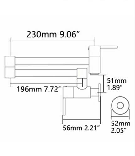 Brushed Gold Pot Filler Tap Wall Mounted Foldable Kitchen Faucet Single Cold Tap - Picture 6 of 11