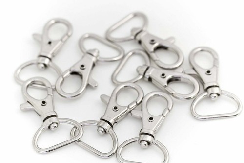 100 pcs Lobster Clasp Swivel Snap for Paracord Lobster Clip 1.25" Silver finish  - Picture 1 of 3