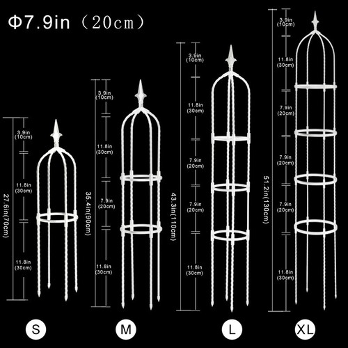 3 Sizes Climbing Plants Metal Garden Obelisk Strong Tubular Plant Cage Support - Picture 13 of 17