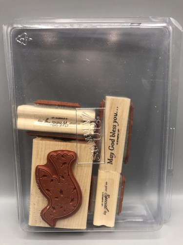 Stampin’ Up! BENDICIONES ESPECIALES Juego de 8 estampillas de goma de madera con estuche religioso - Imagen 2 de 3