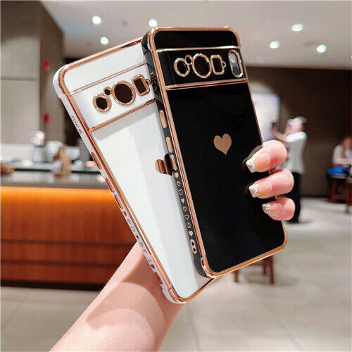 Shockproof Love Heart Plating Soft Phone Case For Google Pixel 9 Pro XL 8 8A 7A - Picture 10 of 26