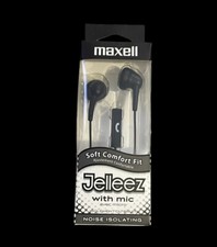Maxell 191569 JELM-BK Jelleez Earbuds Soft Comfort Fit with Microphone Black  