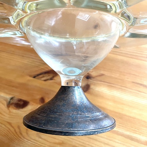 11,5 Zoll Vintage Duchin Creation Sterling Sockel Basis Jakobsmuschel Glas Kuchen Teller - Bild 5 von 7