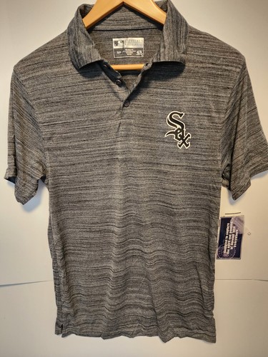 Chicago White Sox Mens Small Heather Gray Short Sleeve Polo Shirt NWT - Picture 1 of 6