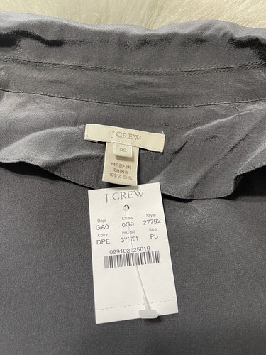 NWT J Crew Women's 100% Silk Dark Gray Blazer Tie Front Jacket Pockets Size PS - Picture 7 of 10