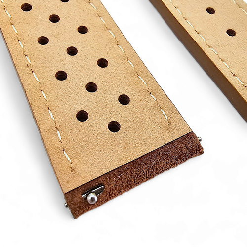 Luxury Italian Suede Vintage Rally Racing Watch Strap Band 20mm 22mm Two Piece - Picture 68 of 94