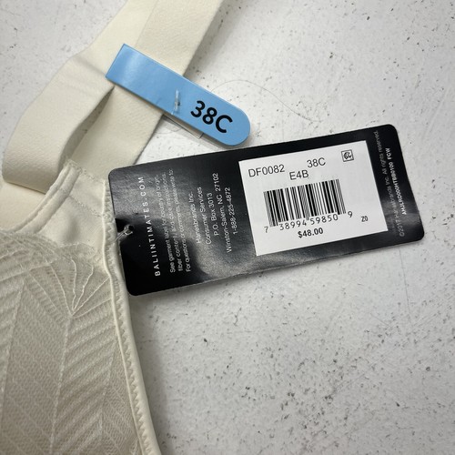 Bali Intimates White Lace Detail Lift Bra Adjustable Straps Women’s Size 38C NEW - Picture 3 of 7