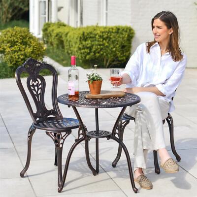 Antique Copper Two Seater Bistro Set Aluminium Garden Furniture
