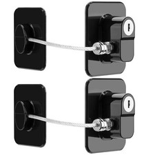 2 Pack Fridge Lock Freezer Lock with 4 Key for Child Safety Refrigerator Locks