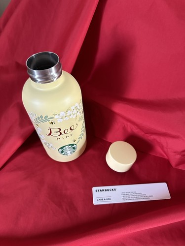 NWT! STARBUCKS SINGAPORE VALENTINE'S Yellow Bee Mine METAL Stainless 12oz FLASK - Picture 14 of 19