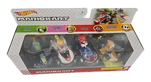 MarioKart Hot Wheels 4er Pack Yoshi - Princess Peach - Mario - Orange Shy Guy NEU! - Bild 2 von 9