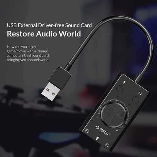 2-in-1 15Hz-25KHz Universal External USB Driver-Free Sound Card LED Indicator A - Afbeelding 8 van 13