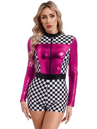 Womens Racer Costume Racing Dress Up Driver Uniform Breathable Jumpsuit Race - Picture 22 of 43