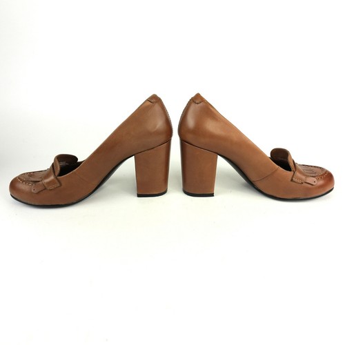 Zapatos Vagabond Marrón Bronceado Talla 6 US 36 EUR Bloque Sin Cordones Tacón Alto Cuero Superior - Imagen 9 de 12