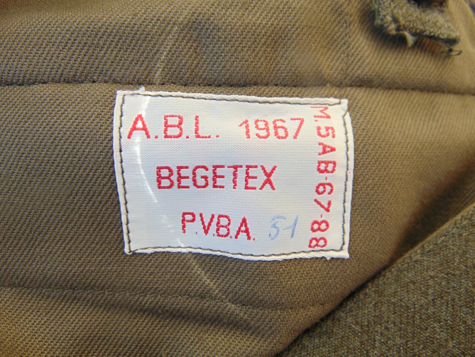 Vintage 1960's-70's Belgian Army O.D. Wool pants,… - image 8