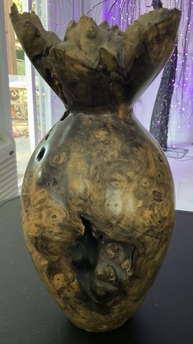 BEAUTIFUL SIGNED JOHN MASCOLL BUCKEYE BURL WOOD VASE! - Picture 15 of 15