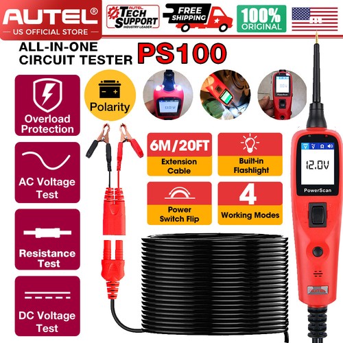Autel Power Scan PS100 Circuit Tester Electrical Power Probe 12V/24V Diagnostic - Picture 1 of 16