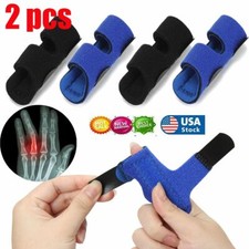 2Pcs Adjustable Finger Splint Straightener Corrector Brace Support Protector USA