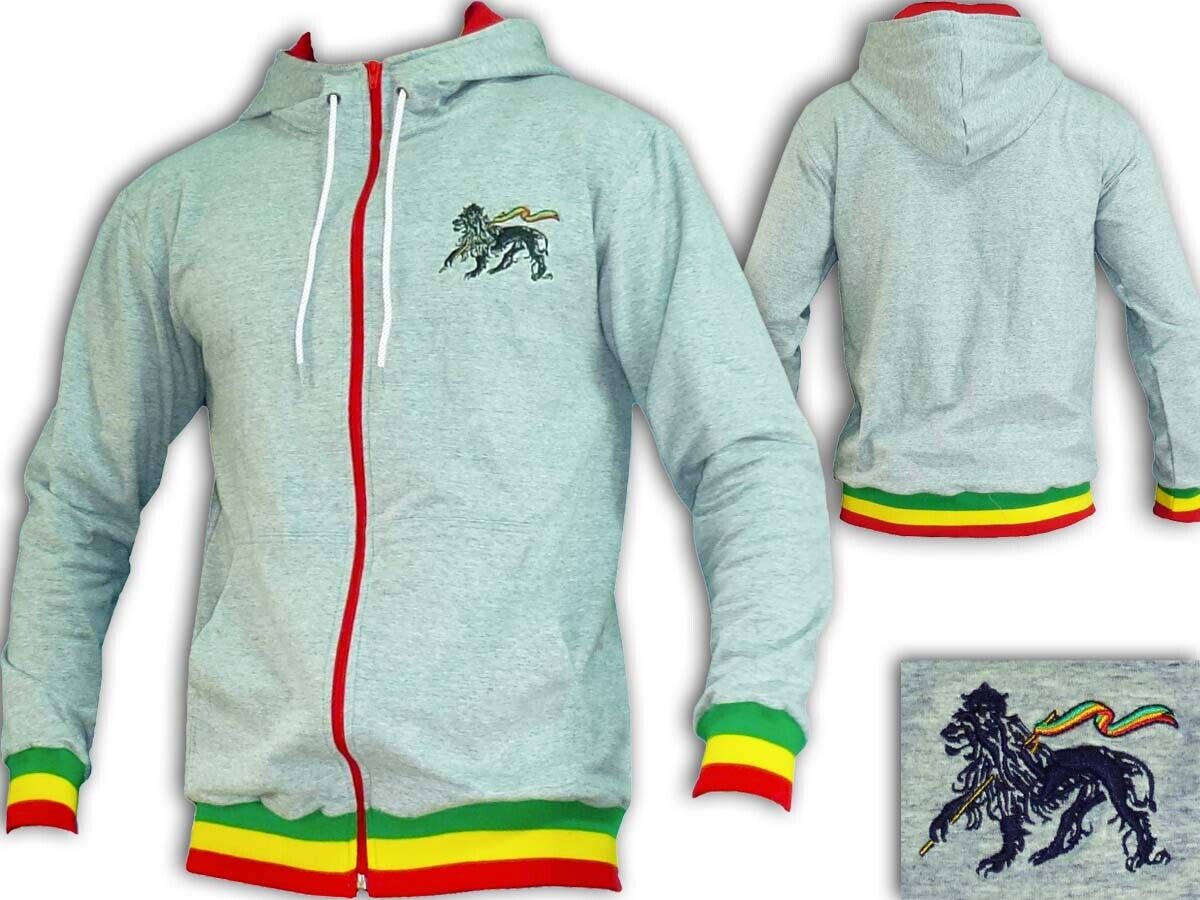 Rasta Hoodie For Men Or Women Reggae Hip Hop and Rasta On GREY Hoodie Jacket eBay