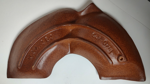 Vintage 4-teiliges California Pottery Org #385 Holzmaserung glasiert Lazy Susan Servierset - Bild 3 von 17