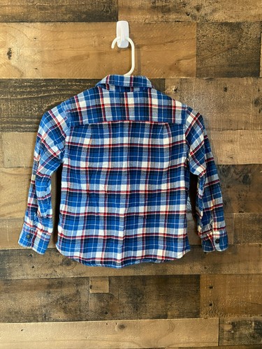 Land's End Boy's Long Sleeve Plaid Flannel Shirt Size 7 Outdoor Cowboy - Picture 2 of 2
