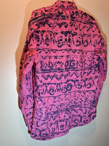 Vintage 90s Aop Panhandle Slim Shirt Mens XL Pink Save By The Bell Style - Picture 6 of 12