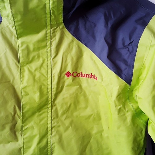 Columbia Kids Windbreaker Omni - Shield Youth size 10 / 12 Jacket Hood Zip Green - Picture 5 of 9