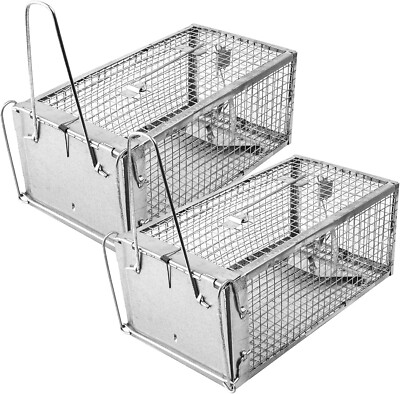 2 Pack Rat Trap Humane Mouse Traps Work Small Rodent Animal-Mice Catch Release S