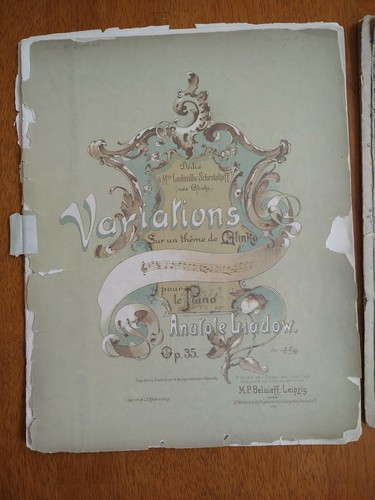 Lot of 2 Anatole Liadow Scores Op. 35 51 Variations Un Theme De Glinka 1895 1901 - Picture 2 of 5