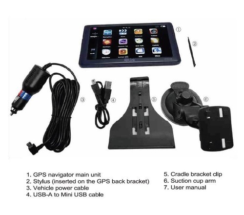 Camión para automóvil miLink 7 pulgadas con pantalla táctil GPS navegación EE. UU. Canadá MAPA GRATUITO DE POR VIDA - Imagen 2 de 7