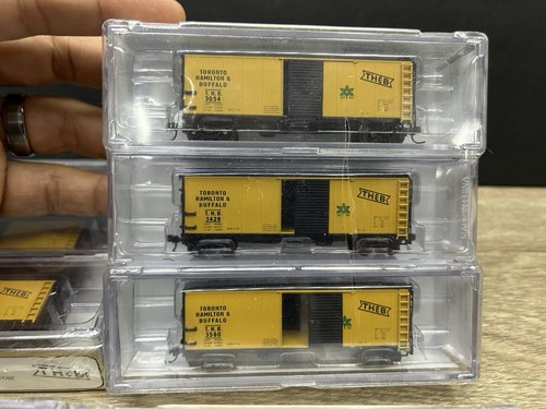 Pacific Western Rail N Scale TH&B 40' Single 6' Door Boxcar 4 Sets Of 3 New - Picture 5 of 11