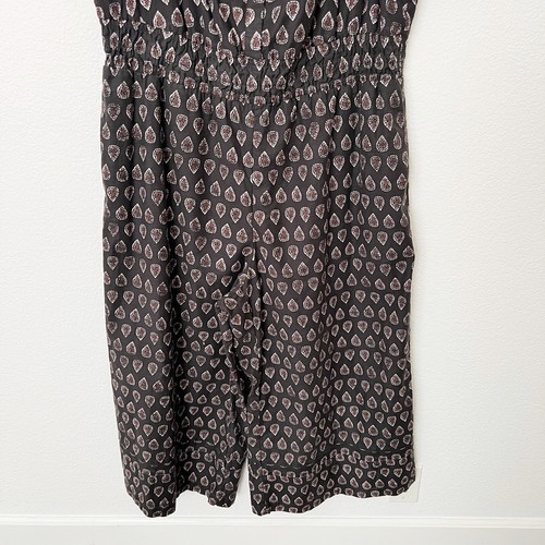 Anthropologie A+ Sz 1X Somerset Jumpsuit Wide Leg Black Motif Paisley Print NWT - Picture 6 of 12