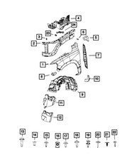 Genuine Mopar Wheelhouse Shield Right 68275906AB