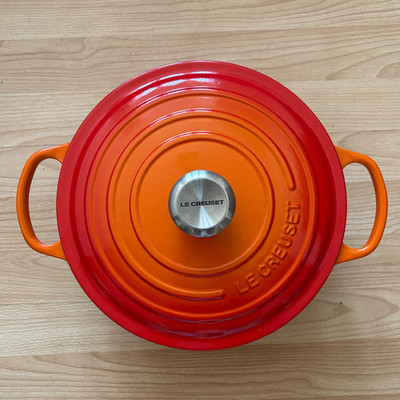 Le Creuset Volcanic Orange Rund Dutch Oven Auflaufform 26 cm 5,3 l Edelstahl