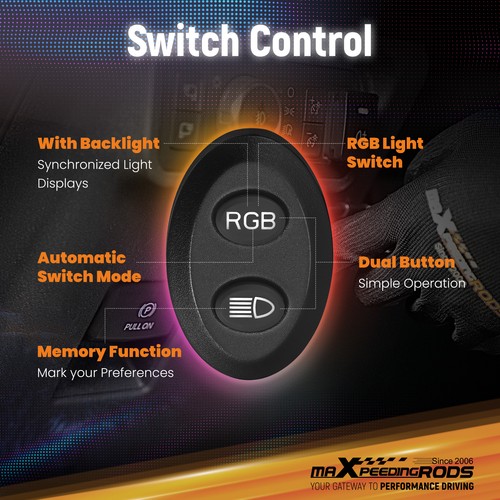 7" LED Light Pods 332W Crosshair Series RGB DRL For SUV 4X4 Marine Boat 12V IP68 - Picture 7 of 19