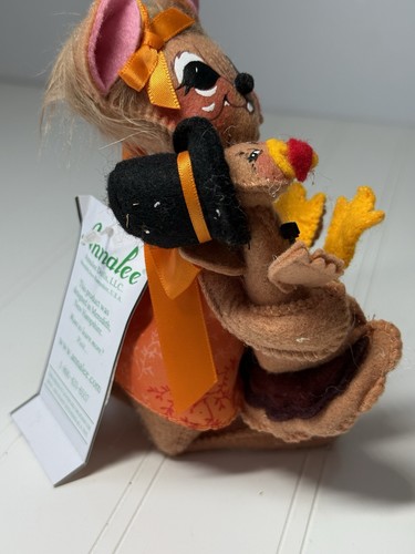 Annalee Thanksgiving Harvest 6" Girl Mouse with Turkey Friends 350817 2017 NWT - Picture 4 of 6