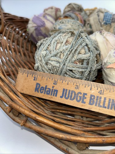 11 Antique Quilt Fabric Rag Balls American Primitive Country Rare Authentic Find - Picture 14 of 16