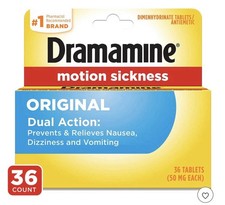 Dramamine Motion Sickness Relief Dual Action 36 Tablets