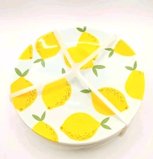 Lot of 4 Kirklands Home Lemon Appetizer Plates 6” Dishwasher Mcrowave Safe New