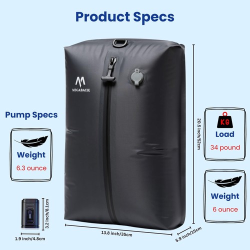 Vacuum Bags for Travel, IP67 Reusable Vacuum Seal Bags for Clothing with Elec... - Picture 5 of 9