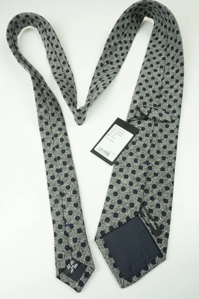 Cesare Attolini серый индиго синий полкадот сплетенный шелковая смесь галстук совершенно новый - Изображение 4 из 4