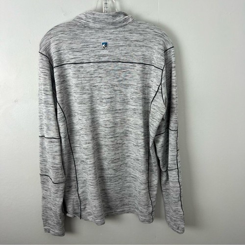 Kuhl Alloy Gray Quarter-Zip Pullover Thumb Holes Mens size Large - Picture 7 of 8