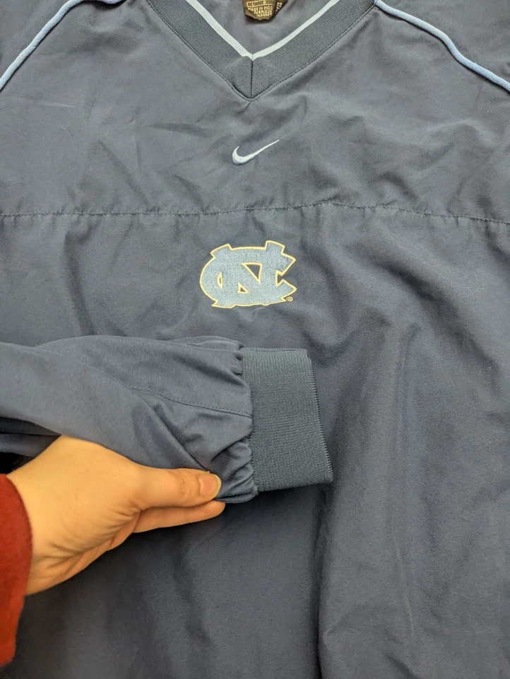 Vtg Nike L North Carolina UNC Tar Heels Pullover Center Swoosh Windbreaker 90s - Image 4 of 4